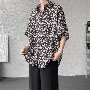 8XL-M花衬衫男短袖夏季薄款冰丝半袖宽松大码休闲外套DC28008P38图片