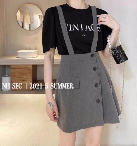 【现货】夏季新款真两件套背带裙，女装，名依人