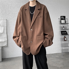 8XL-M肌理感西服美式休闲西装外套男复古痞帅高级感衣服XF002P85，男装西服套装，电商B312