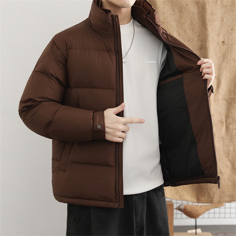 极简风立领休闲羽绒服男士高端90白鸭绒保暖上衣冬季御寒外套,男装羽绒服,星座914