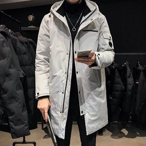 男士潮流羽绒服2020冬季新款中长款加厚外套DS581T图片