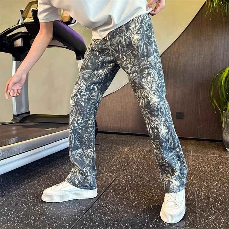 印花休闲裤男女秋冬季长裤显瘦直筒裤子美式休闲裤NZS4108,男装休闲裤,星座516A