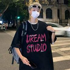 T781大码宽松纯棉运动圆领体恤衫oversize短袖T恤男重磅T，男装T恤，星座304A-1