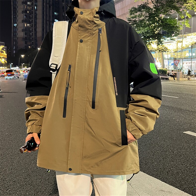 冲锋衣外套男秋季青少年潮牌痞帅炸街夹克登山服 A436-23308-P75图片