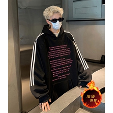 抖音得物供货提供视频秋冬重磅美式宽松织带连帽卫衣0407，男装卫衣，电商A486