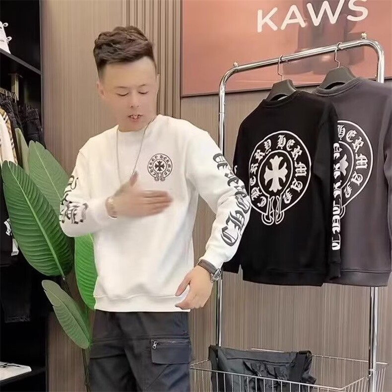 2025秋季男士卫衣秋冬款圆领潮牌男装打底衣服加绒春秋长袖T恤男,男装T恤,星座506A