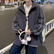 2024春夏薄款休闲男士立领外套开衫干活防风衣夹克百搭衣J02/P30，男装夹克，星座506