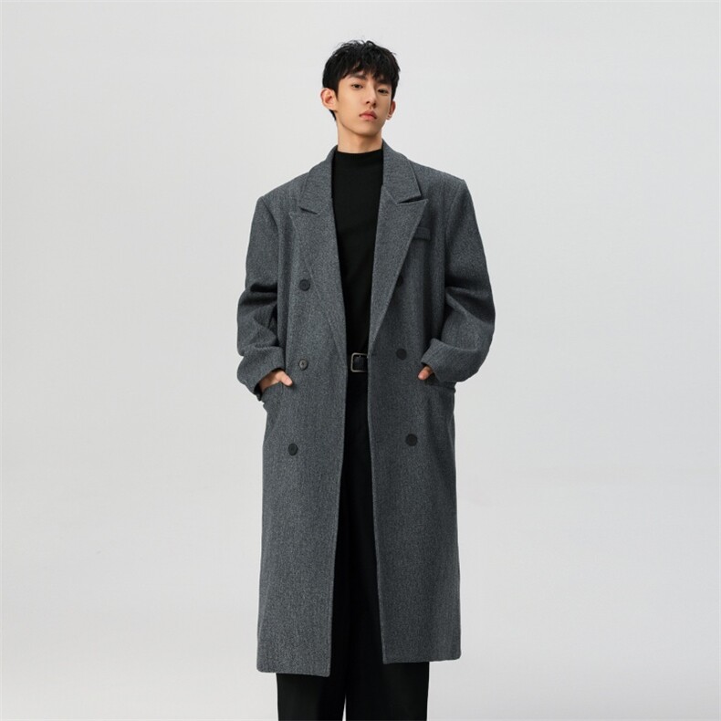 大货秋冬季加棉加厚中长款毛呢大衣男韩系风衣外套812-F660-P138,男装风衣,星座812