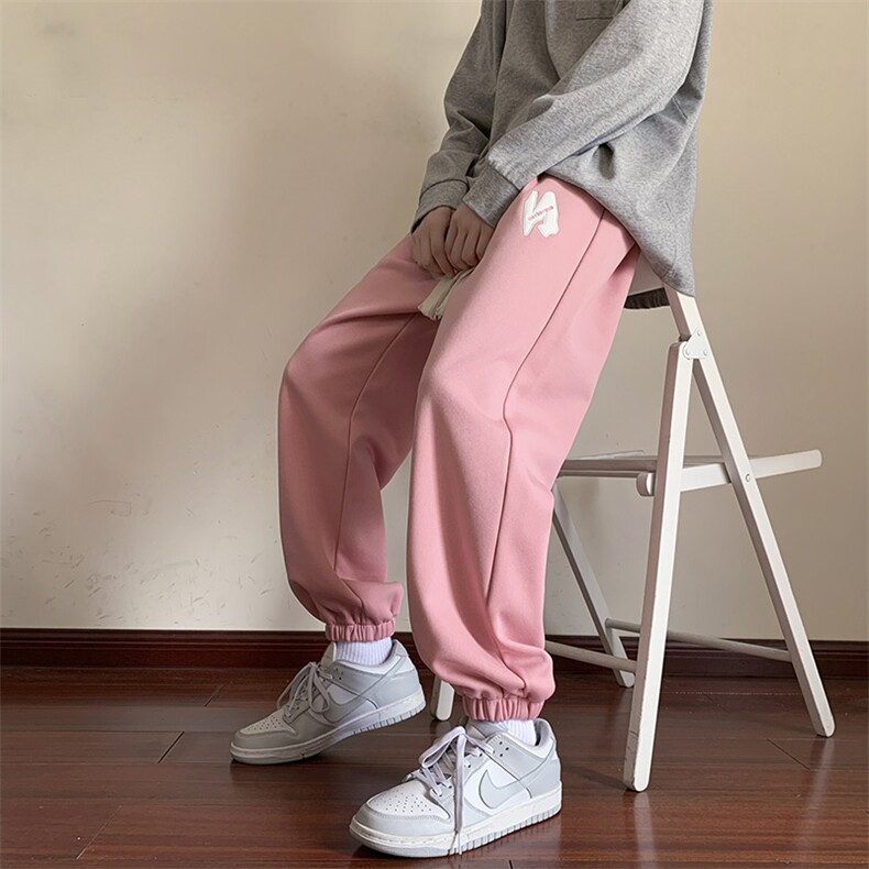美式潮流休闲裤男港风宽松直筒拖地裤束脚裤卫裤KP752P40,男装休闲裤,星座1204-3