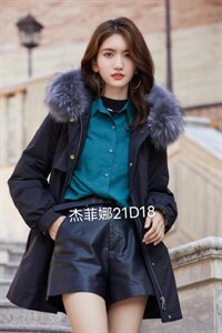 短款派克羽绒服，图片