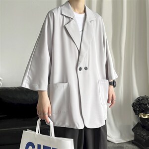 控价89夏新薄款西服宽松大码冰丝防嗮服JK202-P55，男装西服，电商A128