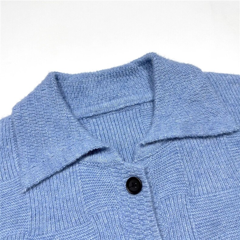W8601-P63网图现货复古cleanfit翻领毛衣棋盘格针织衫外套潮,男装针织衫/毛衣,星座1608-2