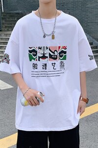 ！2021夏季新款纯棉男士风短袖T恤潮牌半袖体恤T2152P28图片