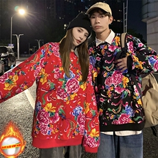 B203情侣加绒加厚保暖防寒圆领大码卫衣外套团队服新中式常规P45，男装卫衣，星座115A(原星座507）