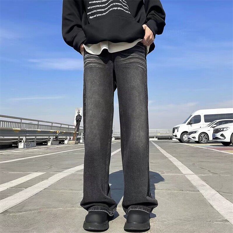 DY9106-P48原版高街炸街潮牌百搭直筒牛仔裤男,男装牛仔裤,星座603-2