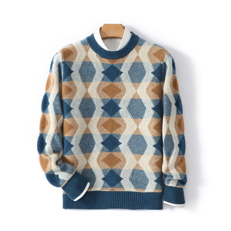 基础大众套头时尚都市羊毛长袖秋季2024年秋季，男装羊毛衫，德晨羊绒