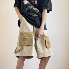 美式高街工装短裤男女夏季日系潮牌宽松五分裤痞帅裤子DK2414-P33，男装牛仔裤，星座1008-1