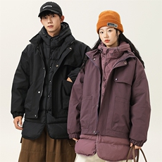 2025冬季新款男日系潮牌白鸭绒三合一羽绒服加厚外套YR76-F375，男装羽绒服，电商A101（原外27）