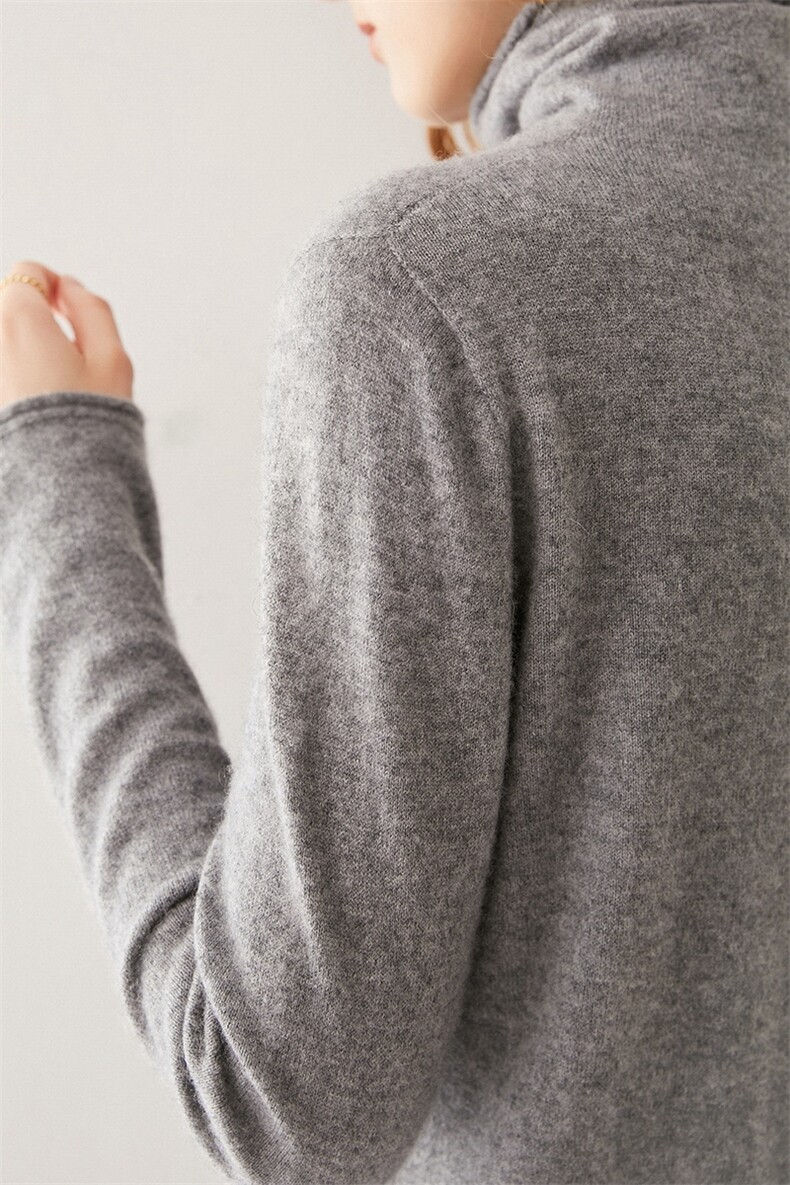女士卷边堆堆领一线成衣羊绒衫羊绒,女装羊绒衫,臻维羊绒