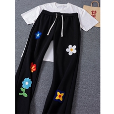 【杭州货档口现货】秋冬花卉男女卫裤休闲裤XZ610A-特P48-控79，男装休闲裤，星座610A