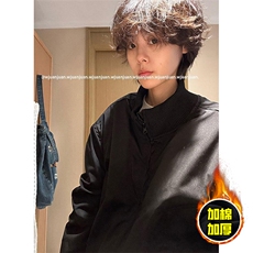 现货冬季美拉德立领飞行夹克廓形高街棒球服加棉加厚棉衣外套，男装夹克，电商A486-1