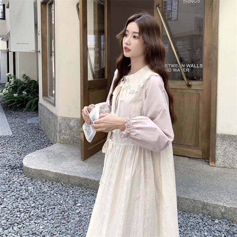 现货！主推款26春季粉色连衣裙+罩衫两件套2C056-7033-P175控258,女装套装/套裙,2C056