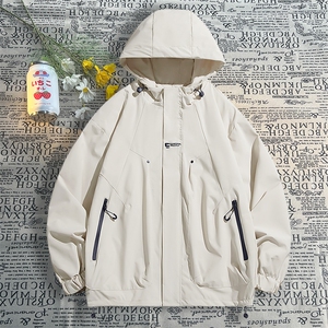 连帽冲锋衣情侣外套防风防水登山服夹克男港风平铺JH-JK745-P50,黄色衣服搭配什么色裤子图片