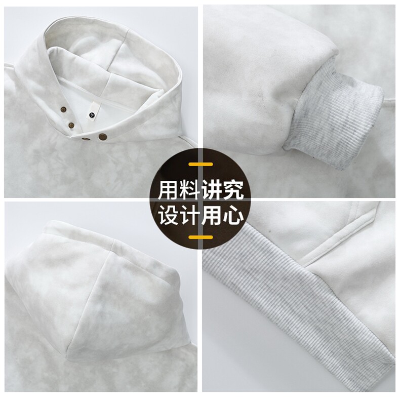 重磅400克纽扣套头卫衣立体剪裁显瘦百搭上衣W907-特P43,男装卫衣,星座210-1