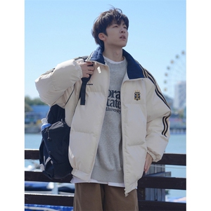 美式棉服男冬季加厚青少年面包服新款男生棉衣外套M8003,穿衣搭配男生普通图片