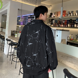已下单 24082-P125 秋季宽松扎染短外套夹克男士大码宽松男装图片