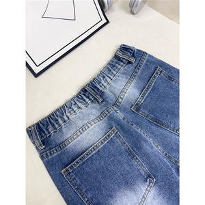 B221 美式ins高街暗黑重工艺修身微喇牛仔裤LK26625-特P45控78图片