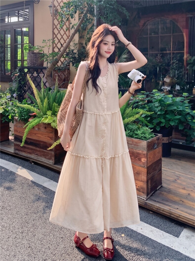 2026年夏季新款时尚潮流舒适飘逸大摆仙女连衣裙,女装连衣裙,心心服饰