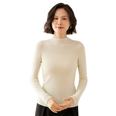 2024秋季新款半高领抽条长袖短款套头衫休闲百搭，女装羊毛衫，蚂蚁派对工厂直营店