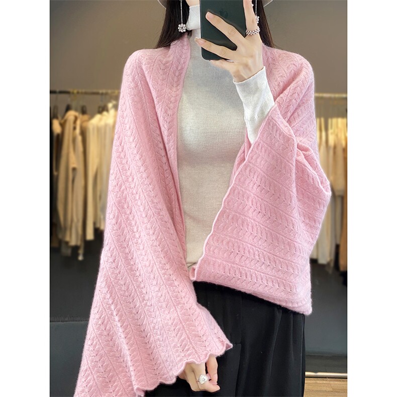 女士麦穗披肩2025新款,饰品披肩,嘉日羊绒