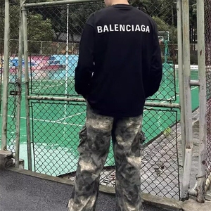 美式高街迷彩多口袋复古工装裤男女春秋季直筒修身显瘦微喇休闲裤图片