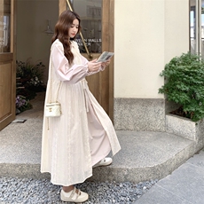 现货！主推款26春季粉色连衣裙+罩衫两件套2C056-7033-P175控258，女装套装/套裙，2C056