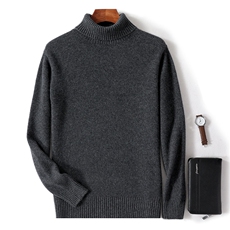 秋冬季新款舒适时尚百搭男士加厚高翻领羊毛衫男装，男装羊毛衫，绒韵雅