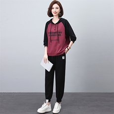 加绒休闲套装女2024秋冬季新款减龄加厚保暖卫衣卫裤运动服两件套，女装套装/套裙，独衣靓