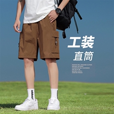 2026夏季工装短裤男宽松休闲裤直筒情侣款五分裤A436-6201-P35，男装牛仔裤，电商A436