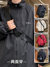 JK9026/P70秋装两面穿休闲男外套宽松情侣运动ins百搭夹克两面服，男装夹克，电商A141