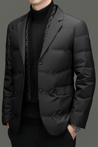 BZX8189钱塘2020-2商务休闲简约冬季厚款中年男士羽绒服P195图片