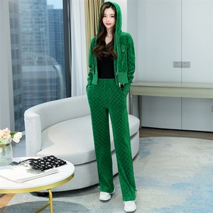 时尚减龄套装女秋春百搭修身女神范高端欧货系腰带显瘦阔腿裤套裤图片
