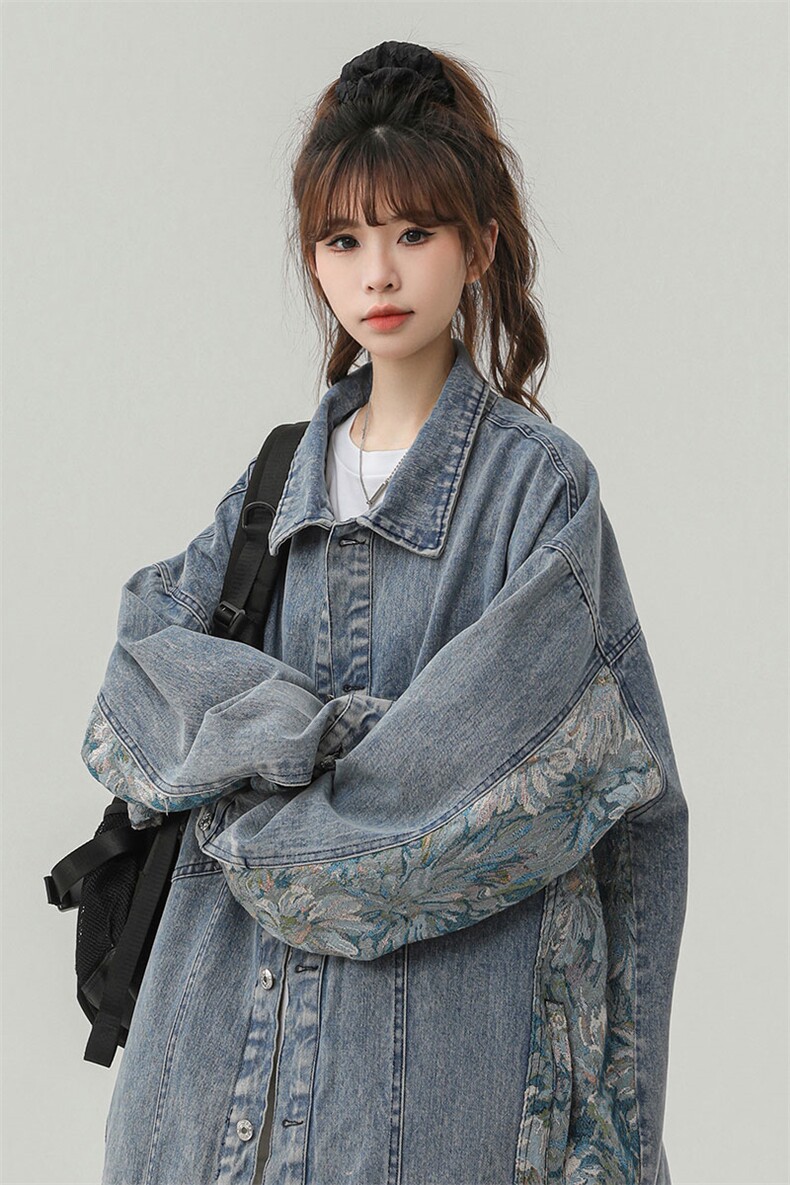 1刺绣牛仔大码M-5X面料:75%棉%聚酯纤维夹克女LNZ77065P95控128,女装短外套,星座226-2