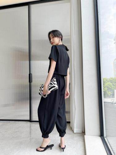 小西装哈伦裤套装，女装西装，H·SHE