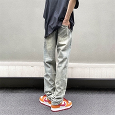 美式高街复古破洞牛仔裤潮流直筒休闲长裤A161-S2331-P52，男装牛仔裤，电商A161