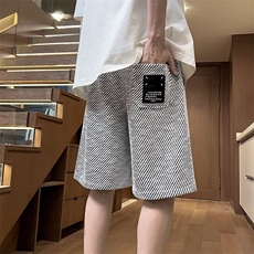 休闲短裤宽松系带卫裤男士新款休闲五分裤子针织运动裤D12/P50，男装牛仔裤，星座506