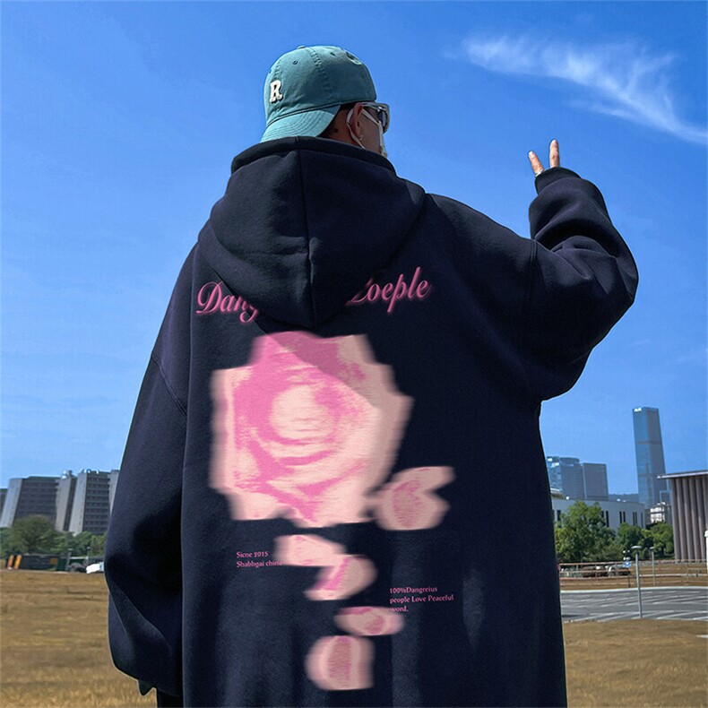抖音得物供货 可提供视频 春装重磅美式宽松连帽卫衣DL2450图片