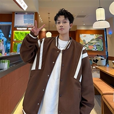 棒球服夹克男士韩版潮流宽松百搭拼色帅2024冬季ins外套W6249-P60，男装夹克，星座412-2