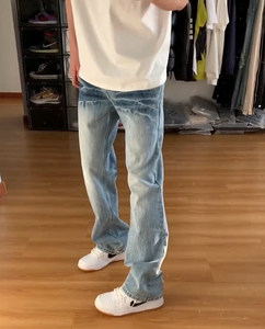 【现货特P 】春装cleanfit牛仔裤男款裂纹美式高街裤子图片