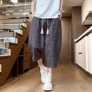 夏季男士休闲裤宽松运动裤潮小脚七分裤男纯棉纯色A266-KZ882-P56图片